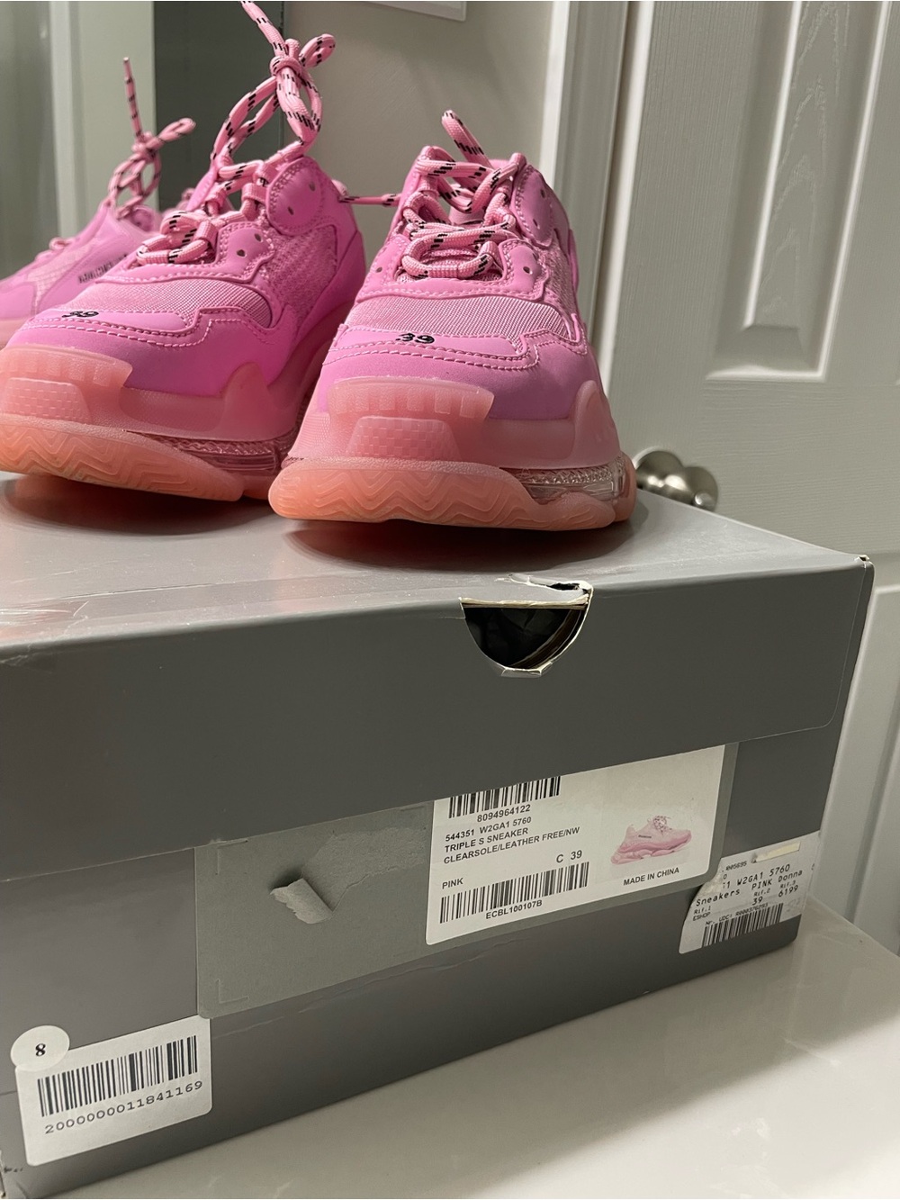 Balenciaga Pink Chunky Triple S Sneakers